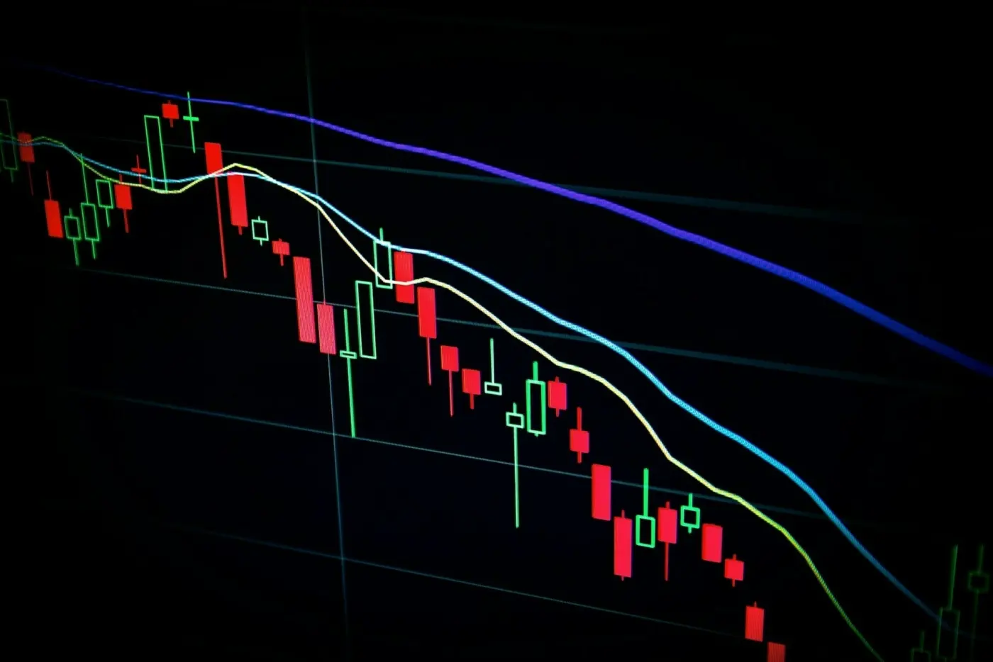 Screenshot of share price going down