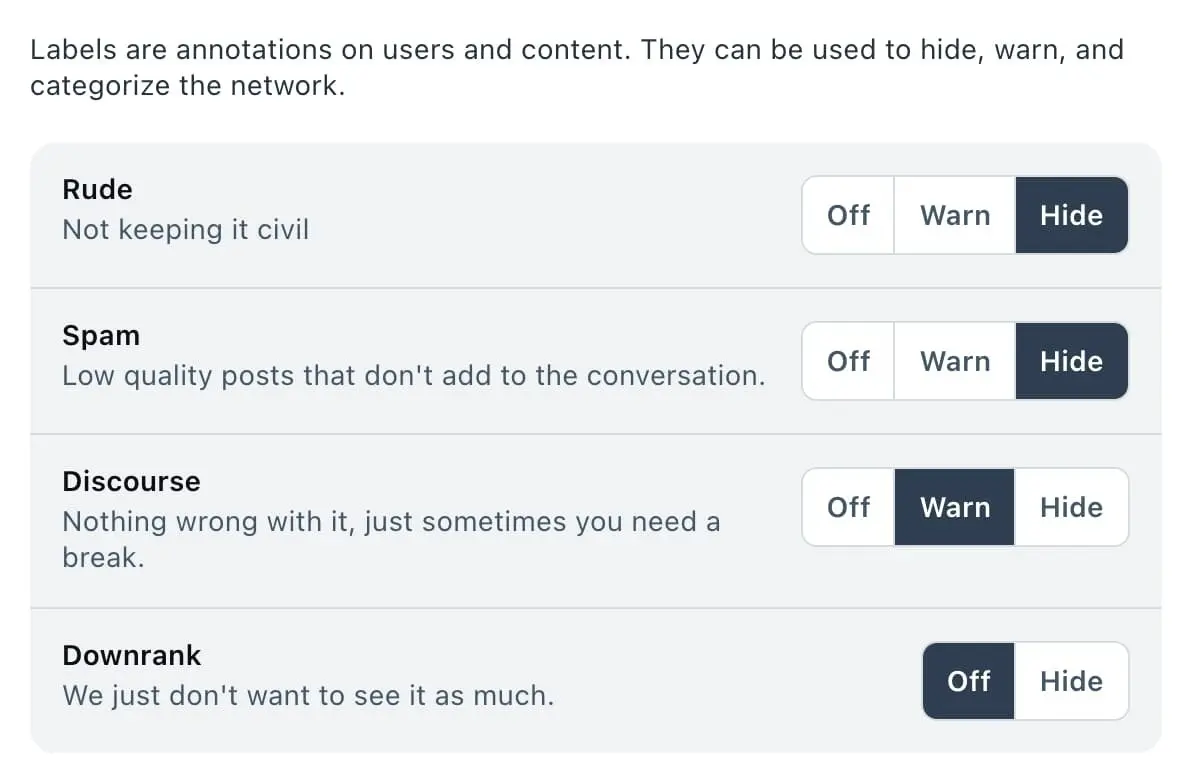 Moderation toggle screenshot