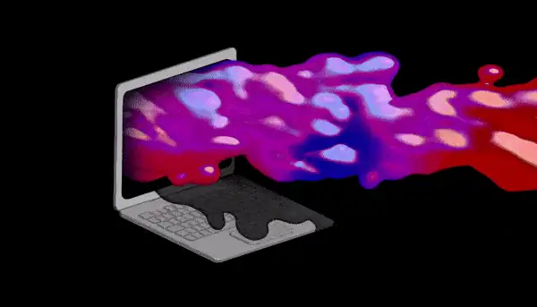 Laptop with goo coming out