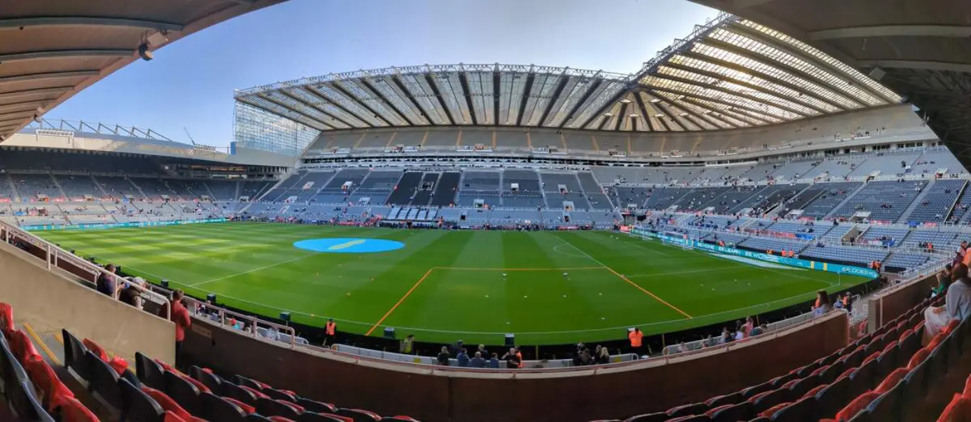 Panoramic photo of St James Park, Newcastle, before the England Women's game vs France