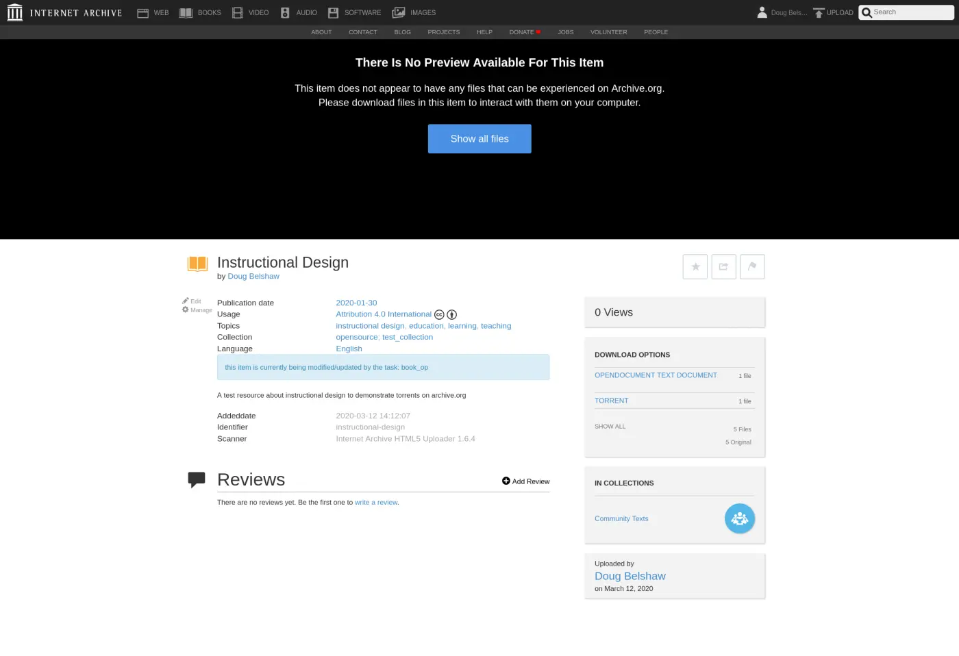Internet Archive page