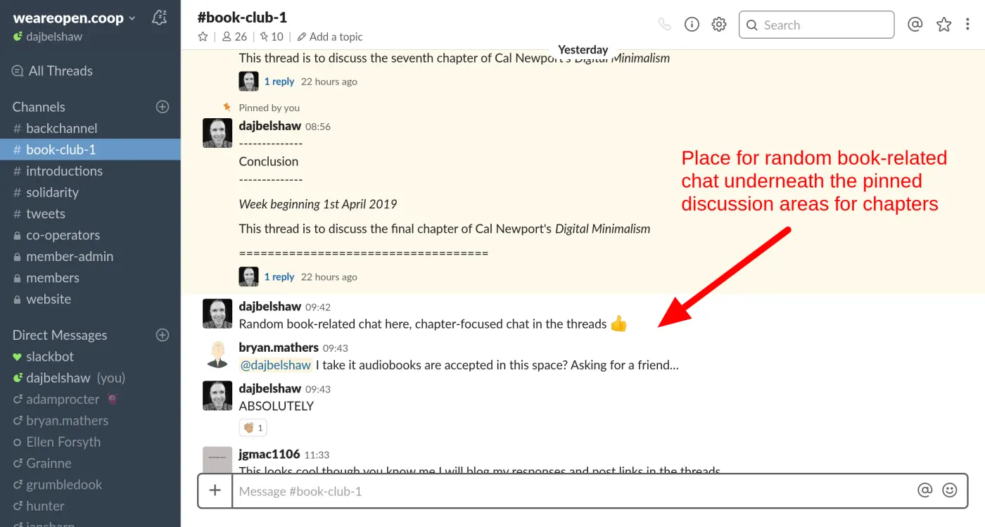 Slack book club - random chat