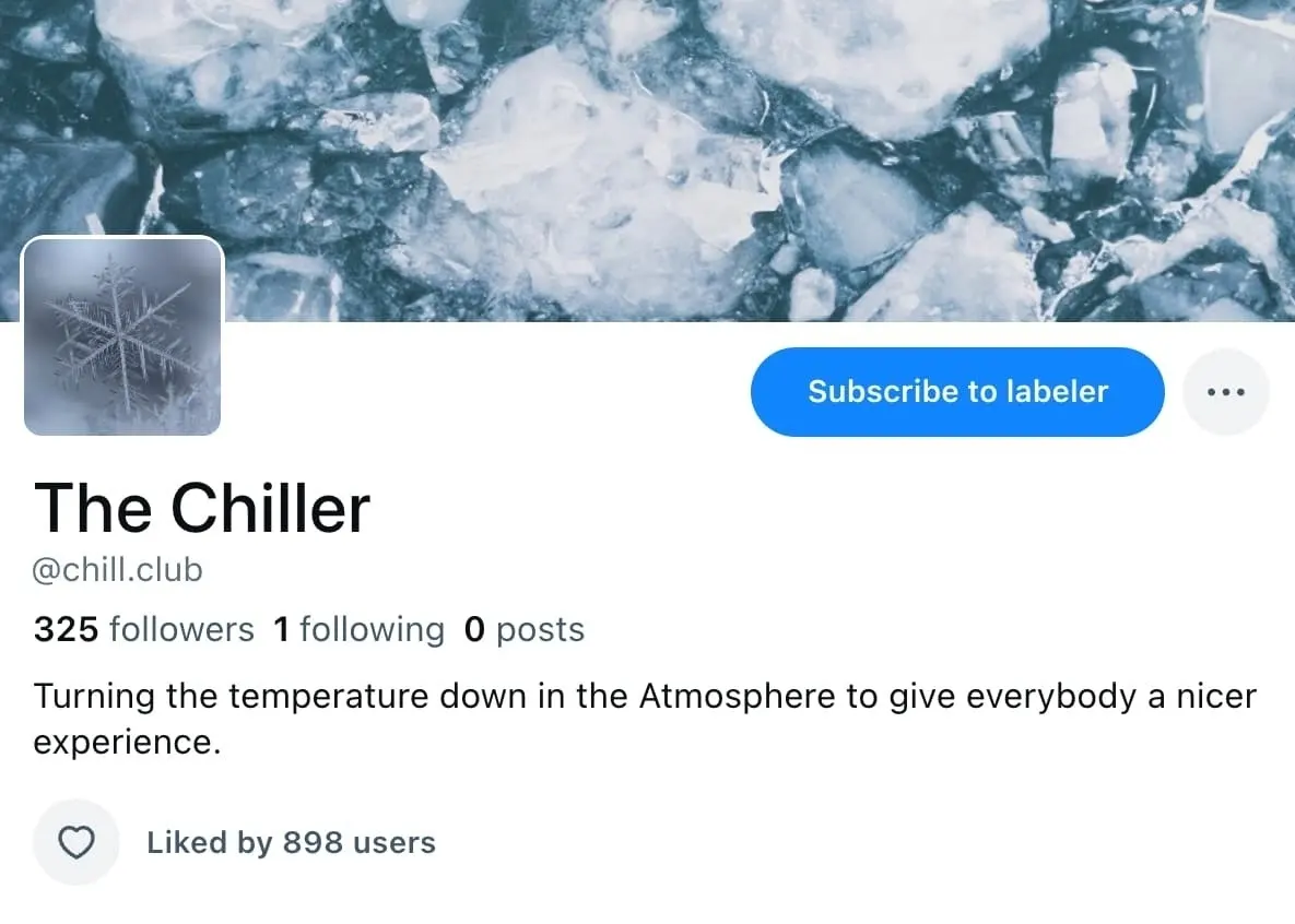 Bluesky account with option to follow for moderation