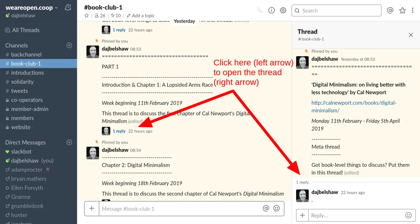 Slack book club - thread