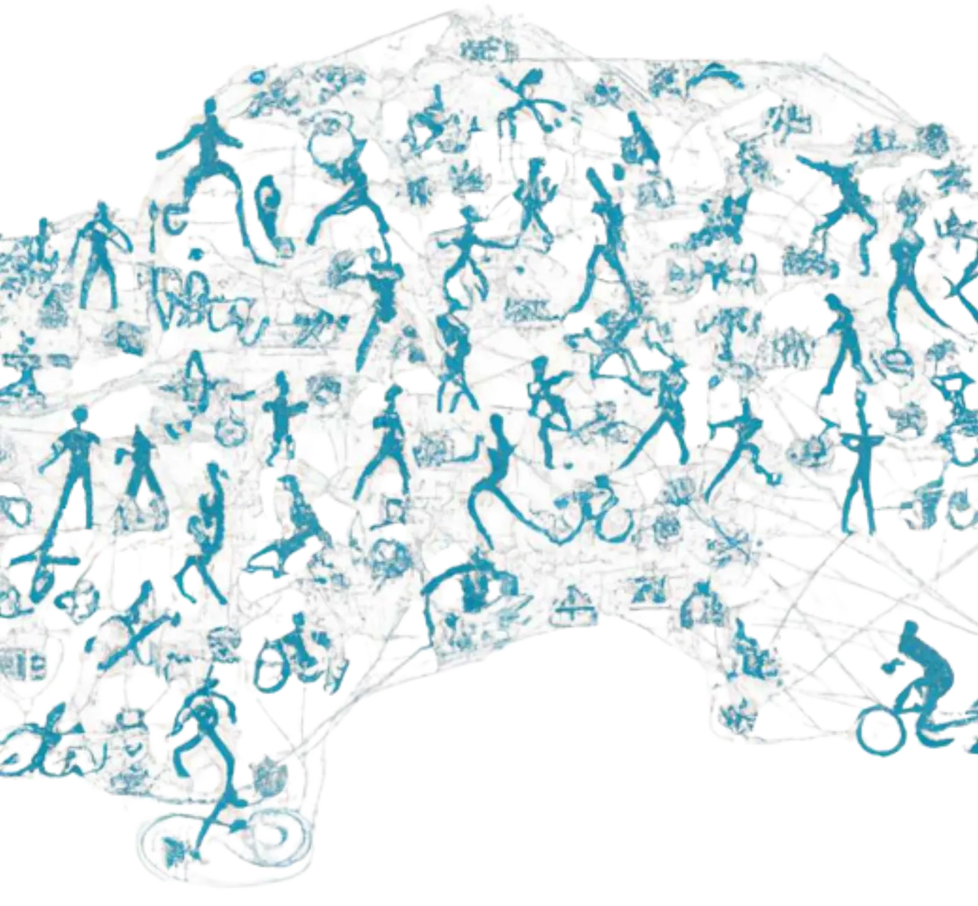 Image generated by DALL-E 2 of a fitness social network