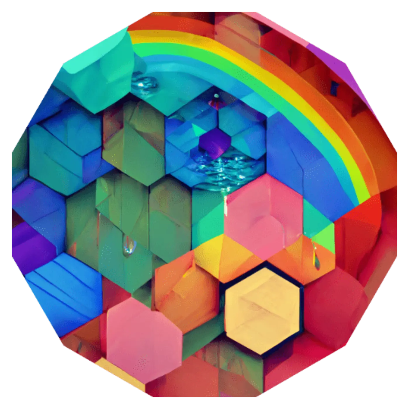 12-sided rainbow hexagon images
