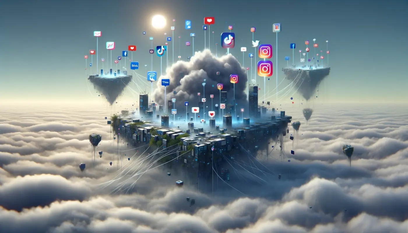 An abstract representation of the 'fragmentation of the internet'.