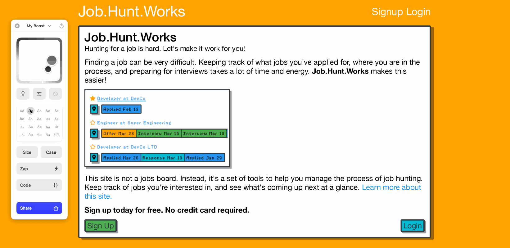 Gif showing functionality of 'Boosts' feature in Arc: the font of a website is changed quickly and easily to something more readable