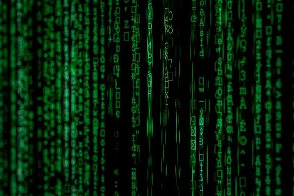 Matrix-style vertical green text