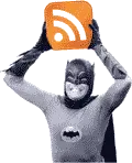 Batman holding an RSS icon