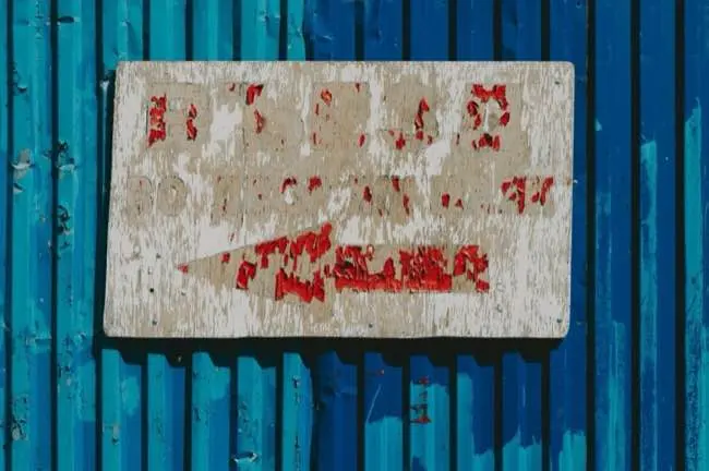 Illegible sign
