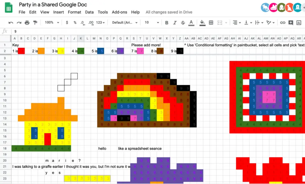 Party in a spreadsheet