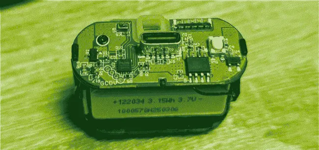 Pixellated image of the innards from a disposable vape