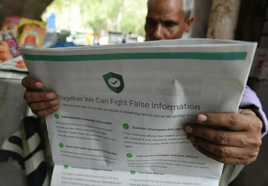Man reading a newspaper