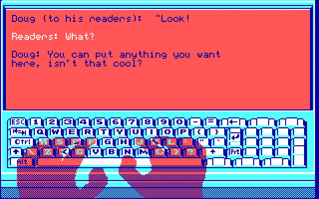 Auto-generated description: A vibrant graphic depicts hands typing on a colorful keyboard, accompanied by on-screen text discussing customizable content.